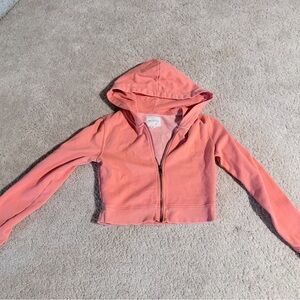American Eagle Outfitters Woman’s Cropped Coral Hoodie Jacket